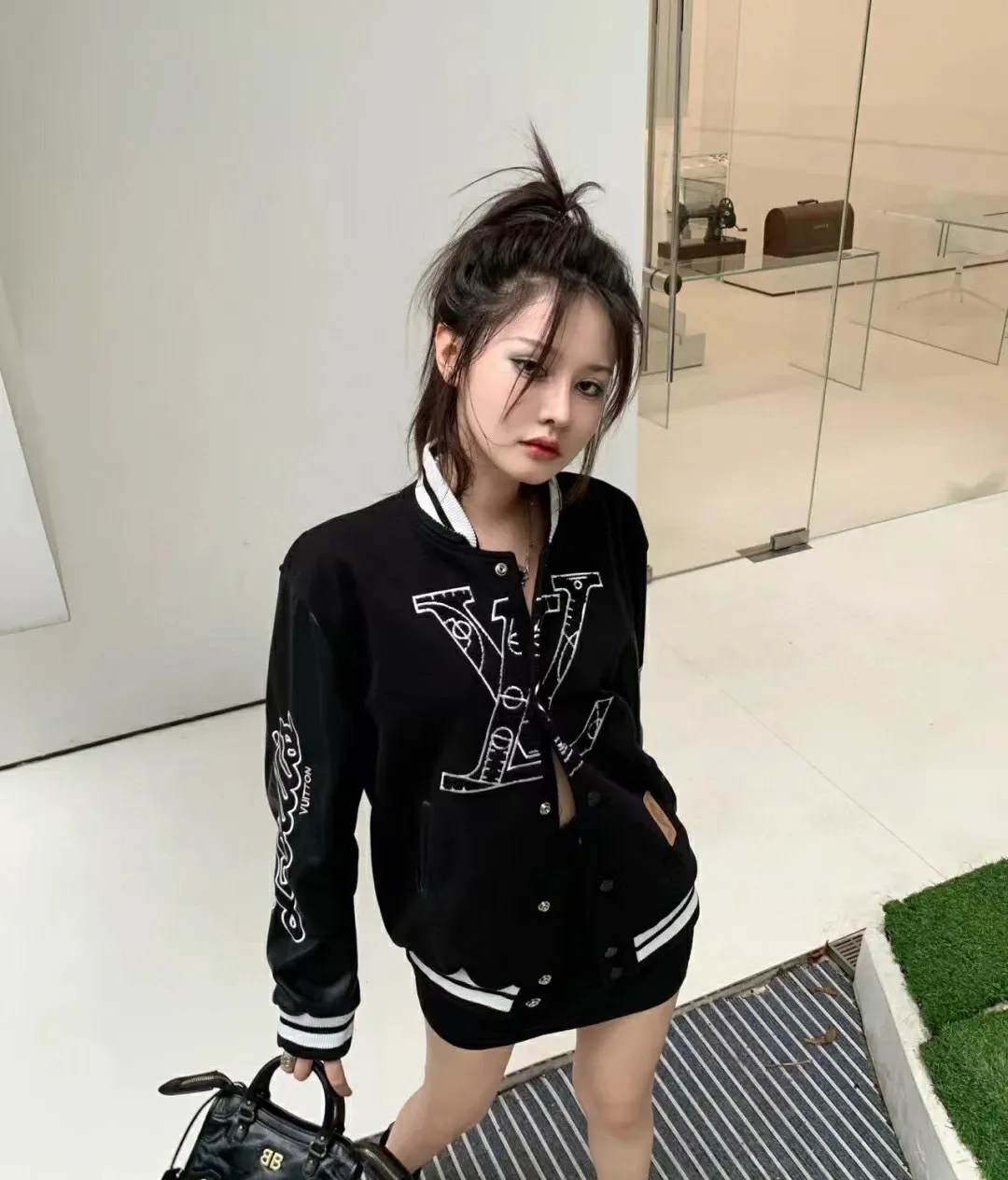 Louis Vuitton & NBA 21Fw joint baseball jacket